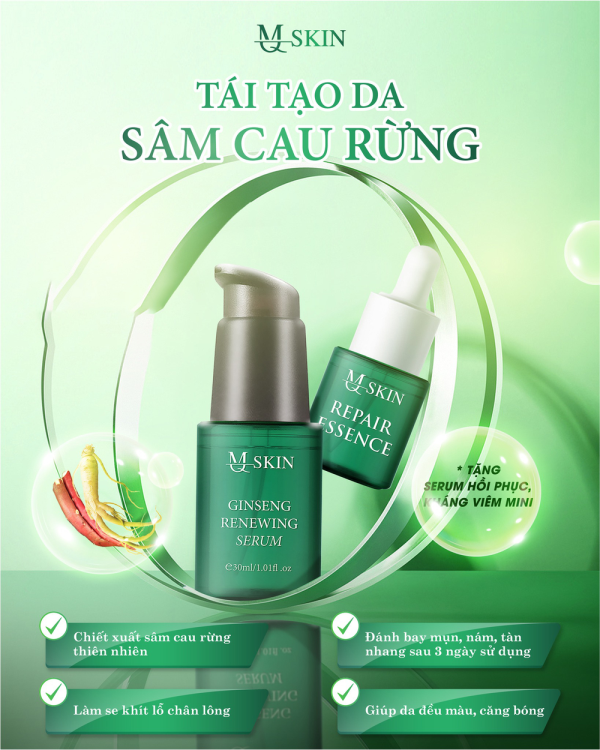 Combo Tái Tạo Sâm Cau Rừng MQ Skin Combo Tái Tạo Sâm Cau Rừng MQ Skin