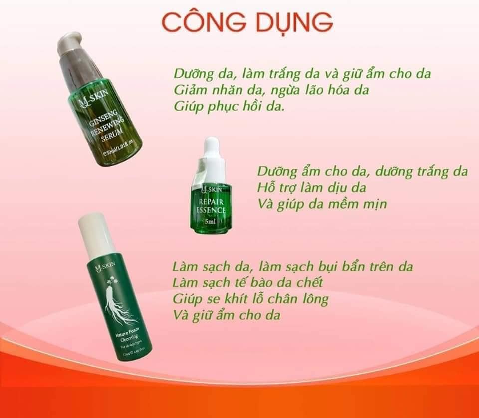 Combo Tái Tạo Sâm Cau Rừng MQ Skin Combo Tái Tạo Sâm Cau Rừng MQ Skin