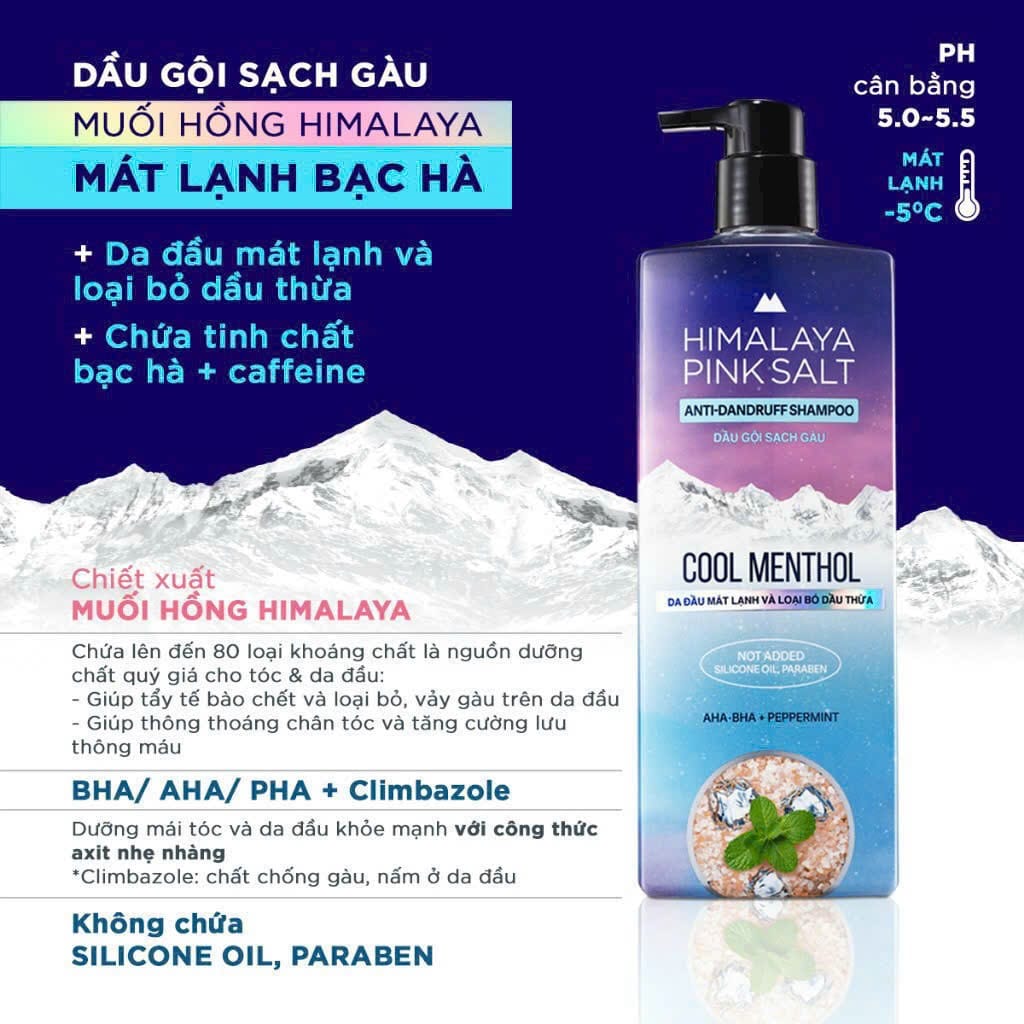 Dầu gội muối hồng HiMaLaya cho mái tóc và da đầu khỏe mạnh hạn chế tình trạng gàu ngứa và nấm da đầu Cho da đầu mát lạnh sảng khoái Dầu gội muối hồng HiMaLaya cho mái tóc và da đầu khỏe mạnh hạn chế tình trạng gàu ngứa và nấm da đầu Cho da đầu mát lạnh sảng khoái