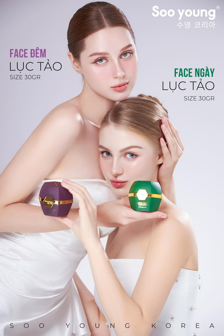 Dậy sóng với bộ đôi kem Face Lục Tảo Soo Young Korea Dậy sóng với bộ đôi kem Face Lục Tảo Soo Young Korea