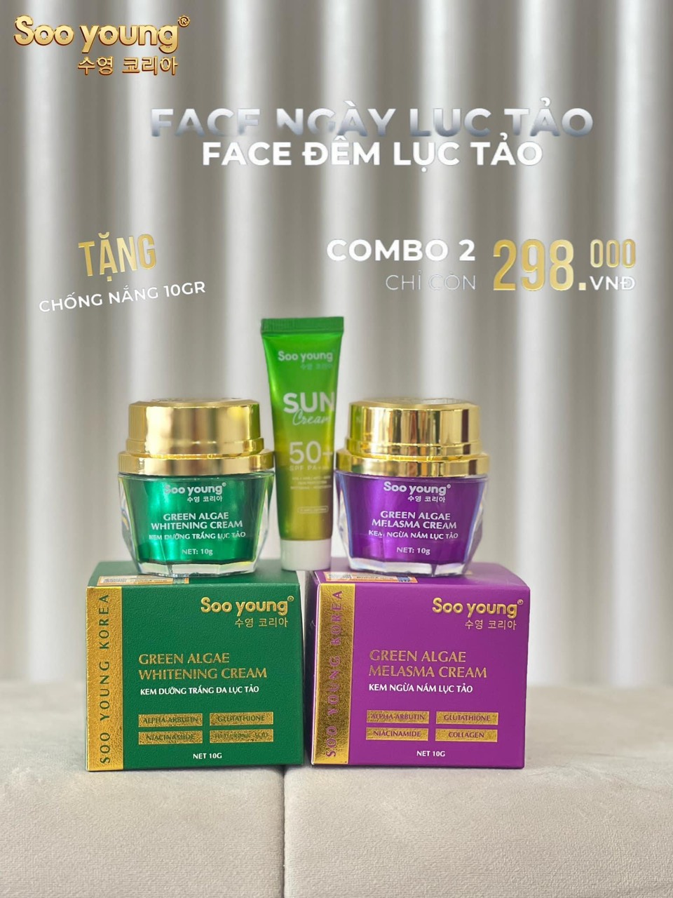 Combo Face Lục Tảo dưỡng trắng da toang diện Combo Face Lục Tảo dưỡng trắng da toang diện