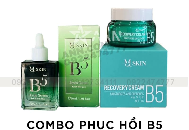 Combo bất bại mùa hè kem B5 Serum phục hồi da MQ Skin