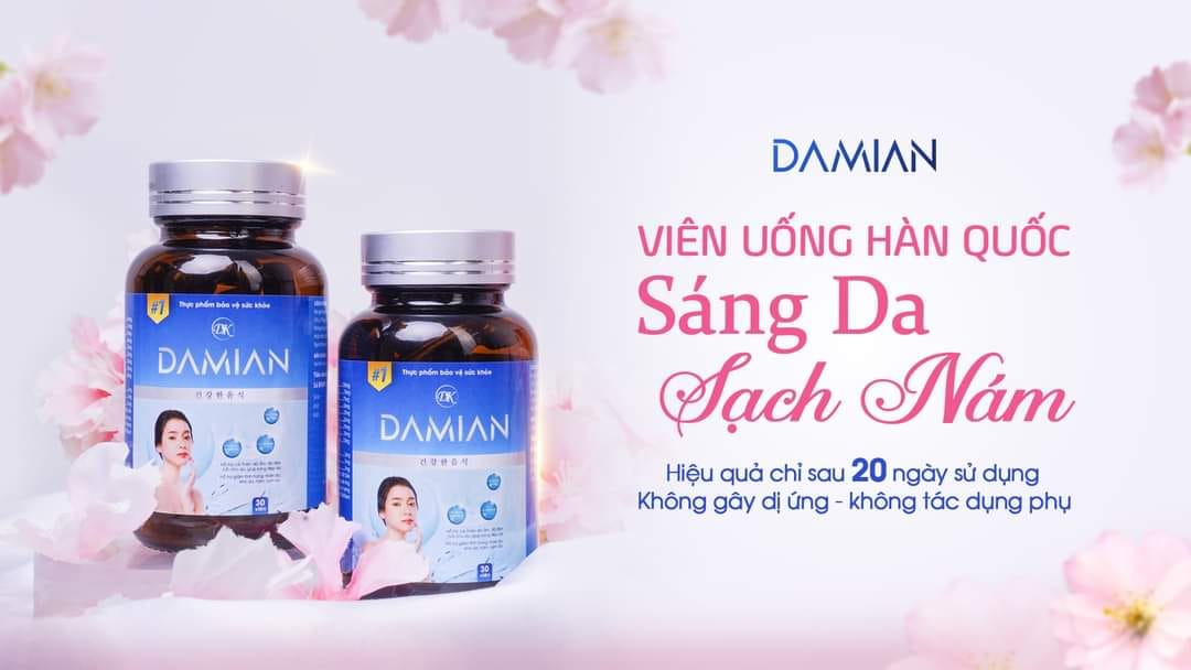 Viên uống trắng da Damian Phương pháp trắng da mờ nám hiệu quả Viên uống trắng da Damian Phương pháp trắng da mờ nám hiệu quả