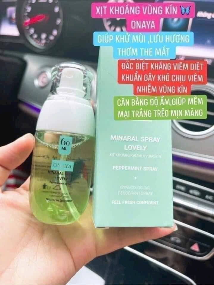 Onaya Màu Xanh Minaral Spray Lovely Peppermint xịt khoáng nước hoa vùng kín được nhiều chị em phụ nữ tin dùng Onaya Màu Xanh Minaral Spray Lovely Peppermint xịt khoáng nước hoa vùng kín được nhiều chị em phụ nữ tin dùng