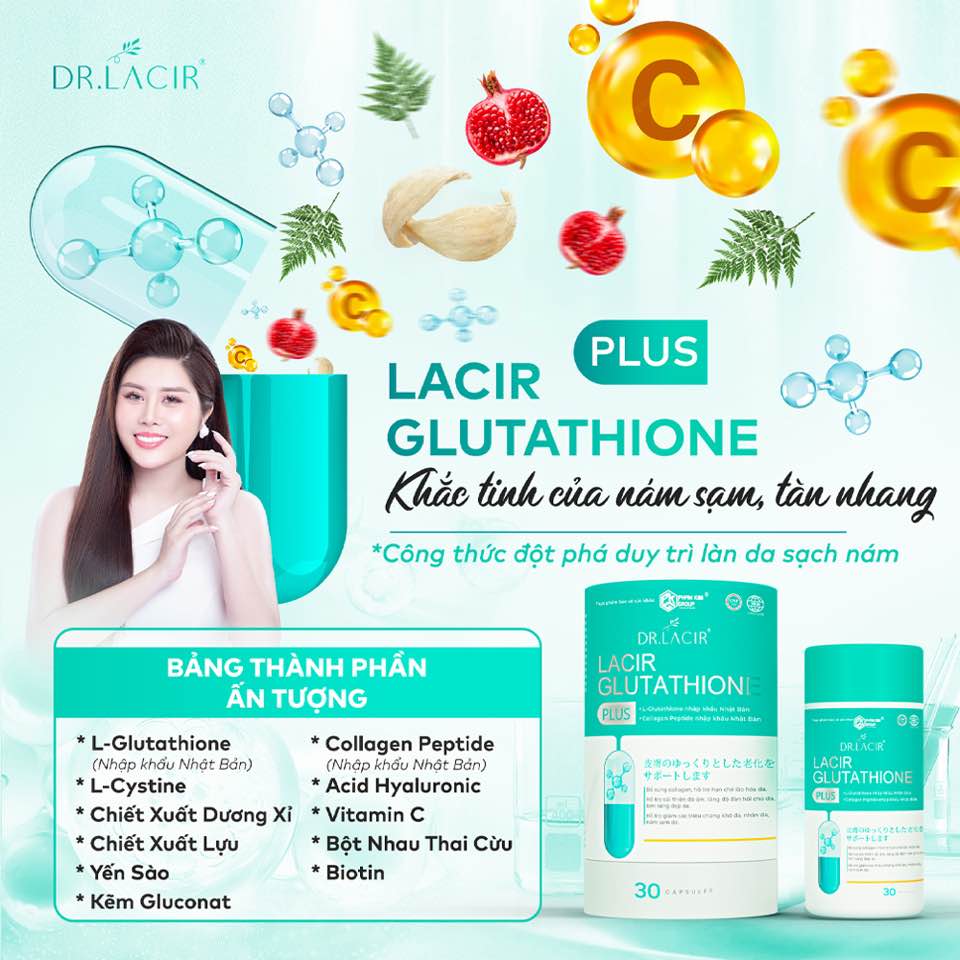 Viên Uống Trắng Da Lacir Glutathione Plus Dr Lacir Viên Uống Trắng Da Lacir Glutathione Plus Dr Lacir