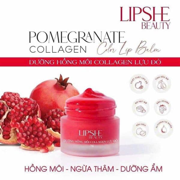 Dưỡng Hồng Môi Collagen Lựu Đỏ LIPSHE Beauty Dưỡng Hồng Môi Collagen Lựu Đỏ LIPSHE Beauty
