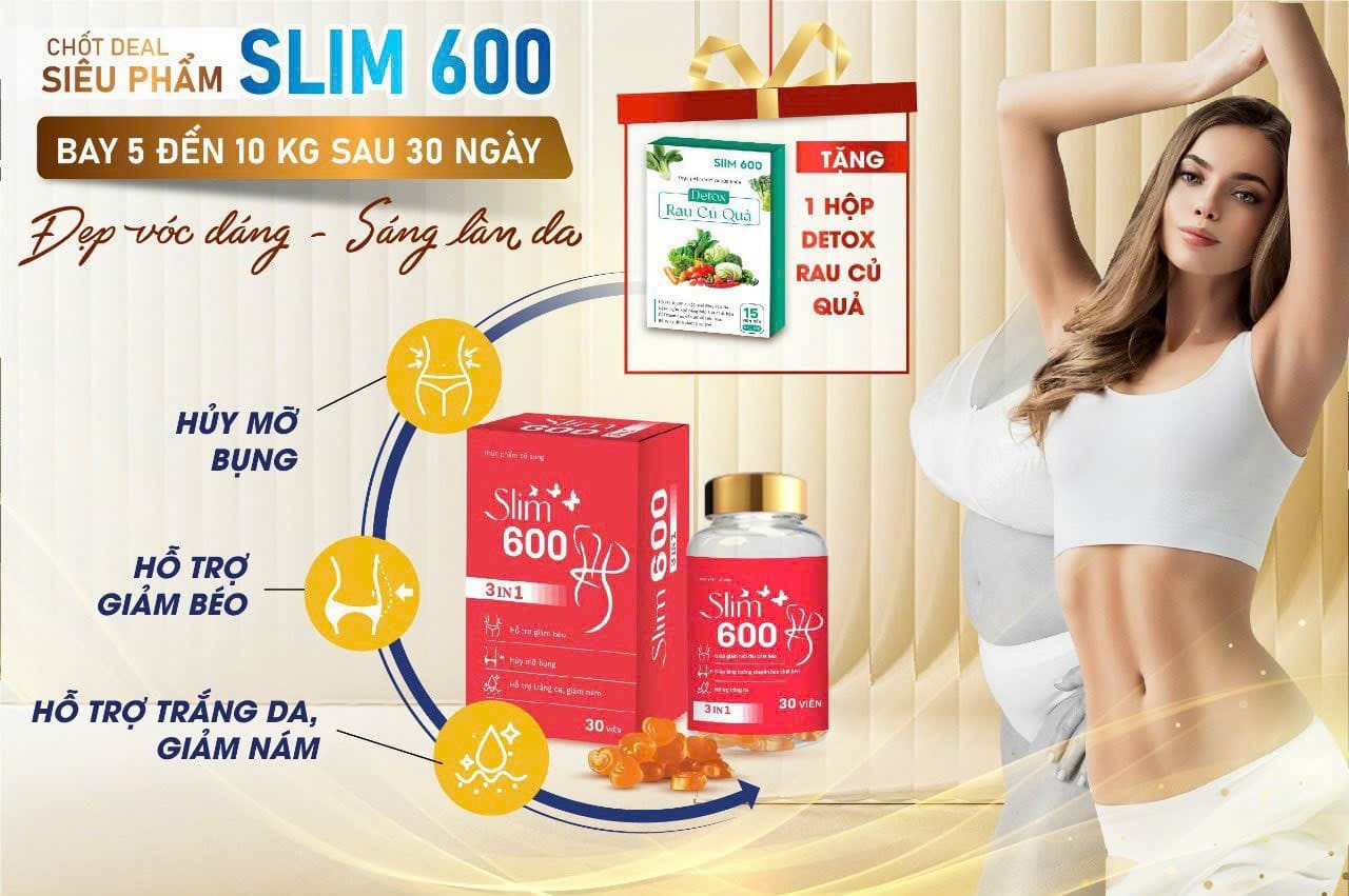 Kẹo giảm Cân Slim 600 3IN1 Tặng Detox Diệt tận gốc mỡ chai lì lâu năm khó ɡiảm Kẹo giảm Cân Slim 600 3IN1 Tặng Detox Diệt tận gốc mỡ chai lì lâu năm khó ɡiảm