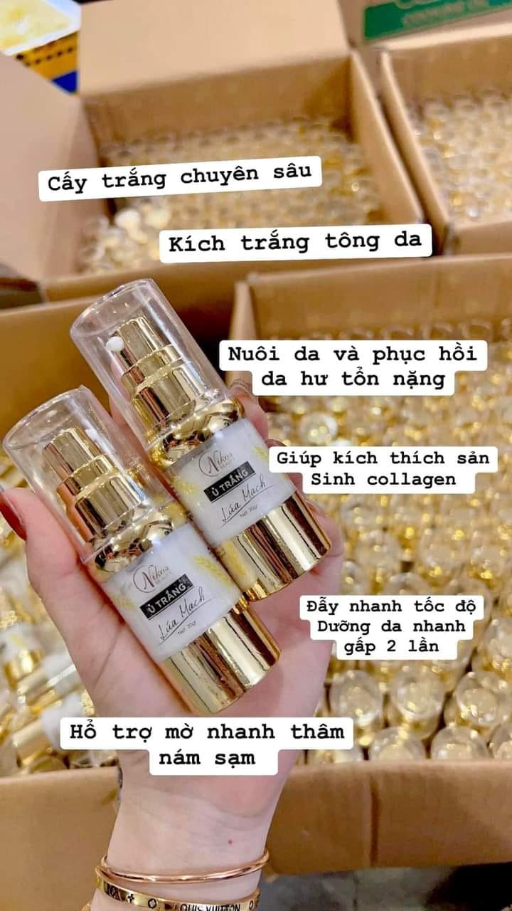 Ủ Trắng Lúa Mạch Thanh Nhi Nikos Beauty chuyên dùng cho da nám sạn đen