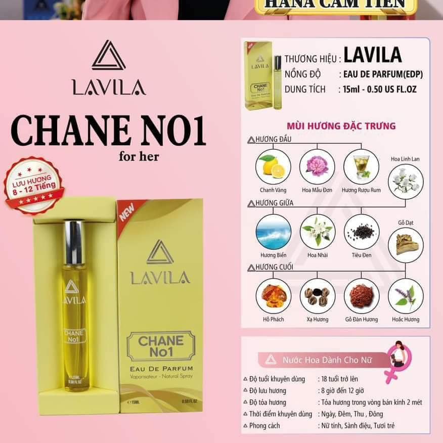 Nước Hoa Lavila Chane No1 Mini 15ml Nước Hoa Lavila Chane No1 Mini 15ml