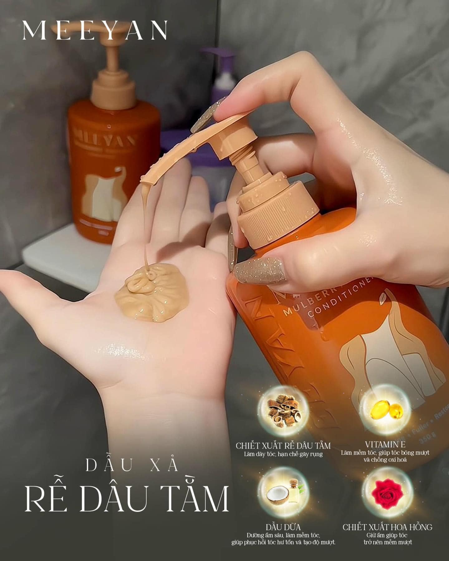 Bạn nào đang gặp tình trạng tóc mõng yếu tóc rục nhiều hay bị gàu thì bộ gội - xả Meeyan chính là chân ái nha Bạn nào đang gặp tình trạng tóc mõng yếu tóc rục nhiều hay bị gàu thì bộ gội - xả Meeyan chính là chân ái nha