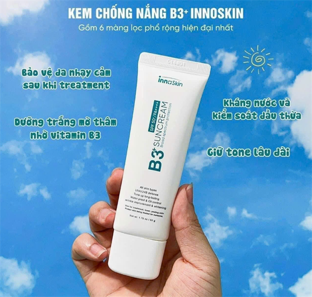 Kem Chống Nắng B3 InnoSkin Màu Xanh Cho Da Khô Kem Chống Nắng B3 InnoSkin Màu Xanh Cho Da Khô