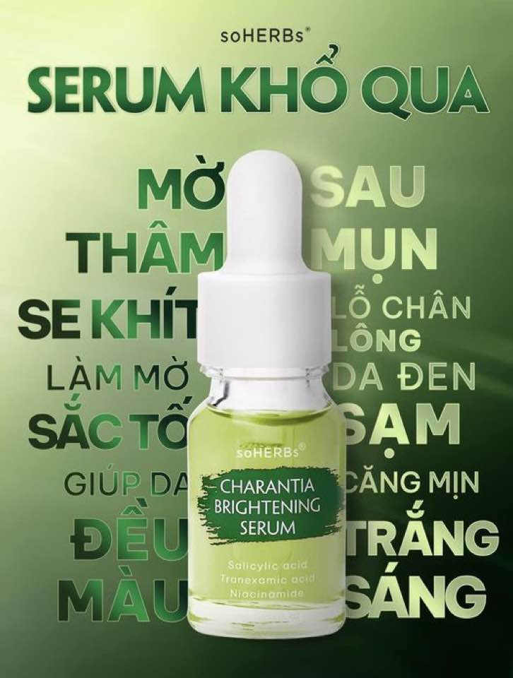 Serum Giảm Thâm Mụn Khổ Qua Soherbs Charantia Brightening Serum Serum Giảm Thâm Mụn Khổ Qua Soherbs Charantia Brightening Serum