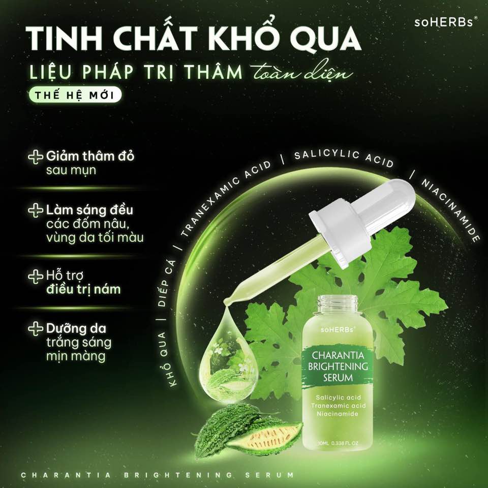 Serum Giảm Thâm Mụn Khổ Qua Soherbs Charantia Brightening Serum Serum Giảm Thâm Mụn Khổ Qua Soherbs Charantia Brightening Serum