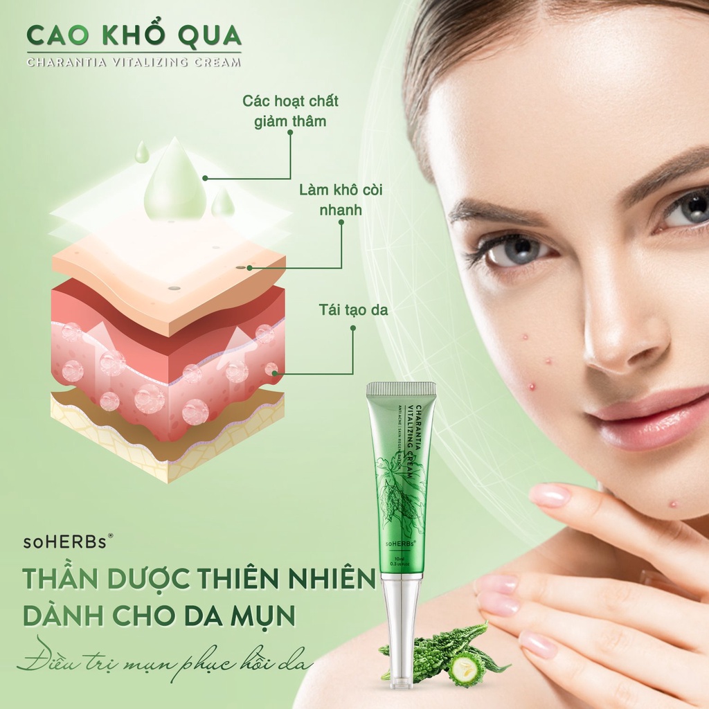 Cao Khổ Qua Giảm Mụn Soherbs Charantia Vitalizing Cream Cao Khổ Qua Giảm Mụn Soherbs Charantia Vitalizing Cream