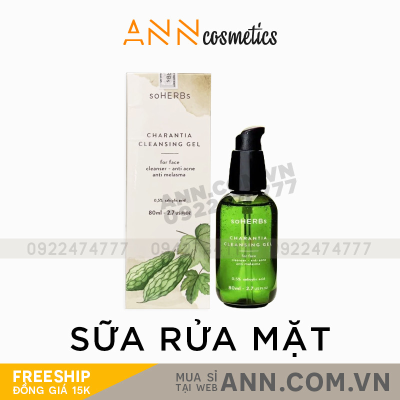Sữa Rửa Mặt Khổ Qua Soherbs Charantia Cleansing Gel sạc sâu nuôi dưỡng da khoẻ mạnh Sữa Rửa Mặt Khổ Qua Soherbs Charantia Cleansing Gel sạc sâu nuôi dưỡng da khoẻ mạnh