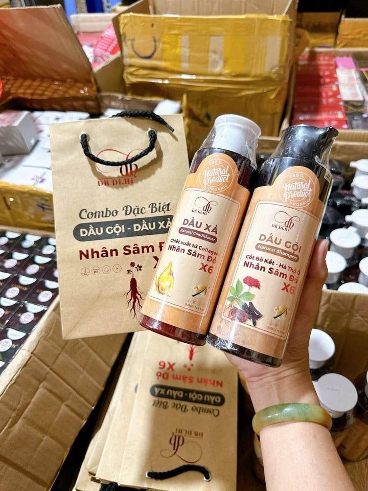 Combo gội xả Collagen Nhân sâm đỏ X6 Dr Di hi chính hãng Combo gội xả Collagen Nhân sâm đỏ X6 Dr Di hi chính hãng