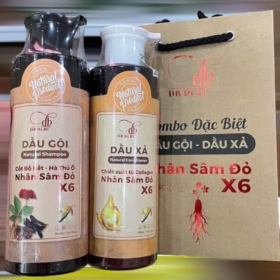 Combo gội xả Collagen Nhân sâm đỏ X6 Dr Di hi chính hãng Combo gội xả Collagen Nhân sâm đỏ X6 Dr Di hi chính hãng