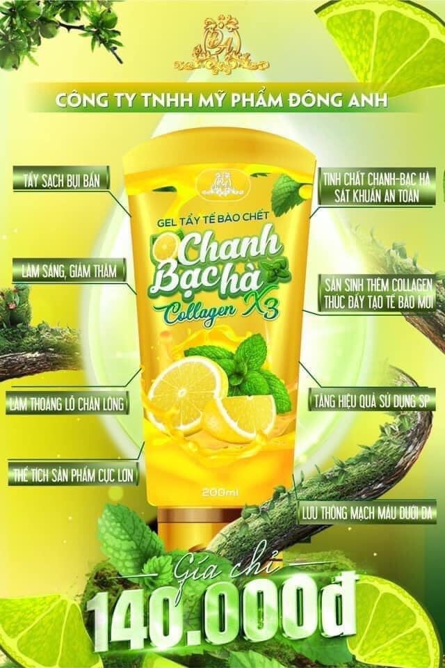 Gel tẩy tế tào chết chanh bạc hà Mỹ phẩm Đông Anh