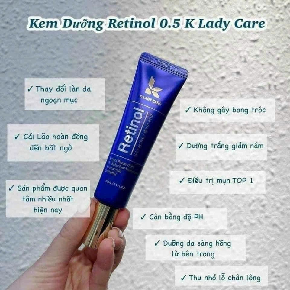 Kem Face Dưỡng Retinol K Lady Care Làm mờ thâm nám cải thiện vùng da không đều màu dưỡng da sáng hồng từ bên trong Kem Face Dưỡng Retinol K Lady Care Làm mờ thâm nám cải thiện vùng da không đều màu dưỡng da sáng hồng từ bên trong