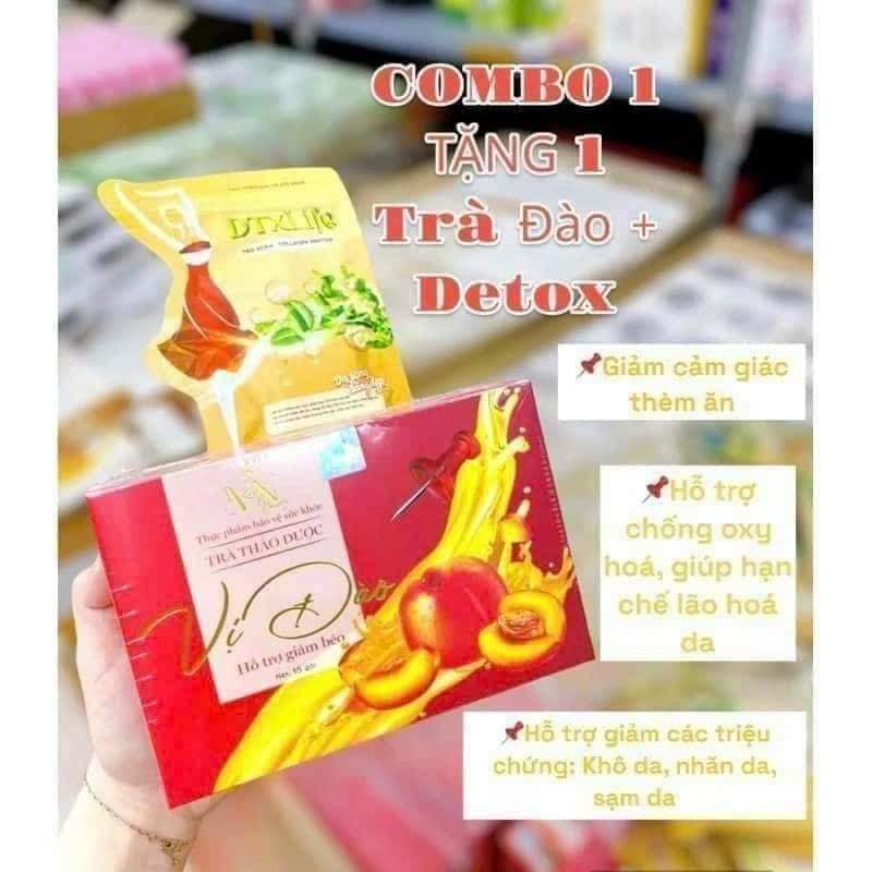 Trà Giảm Cân Vị Đào Mỹ Phẩm Đông Anh (Tặng Detox) Trà Giảm Cân Vị Đào Mỹ Phẩm Đông Anh (Tặng Detox)