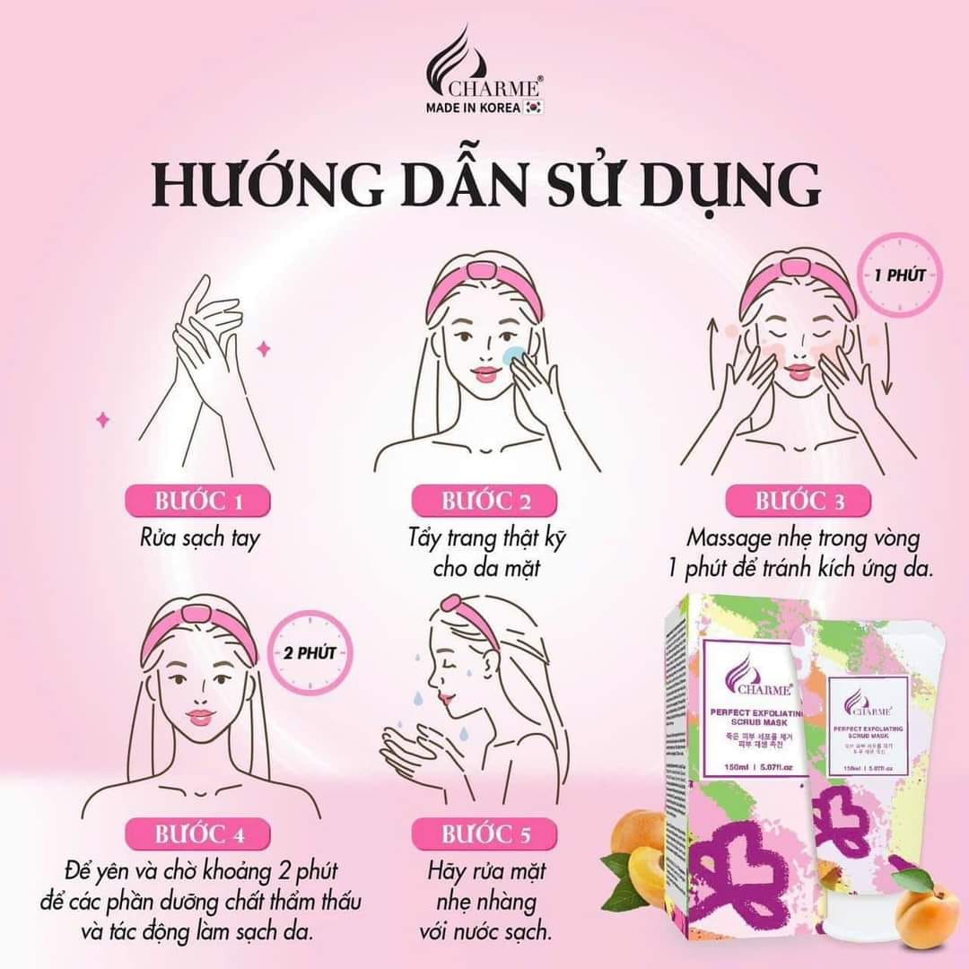 Tẩy Tế Bào Chết Da Mặt Charme Perfect Exfoliating Scrub Mask luôn là sự lựa chọn người bạn thân hàng đầu đối với làn da
