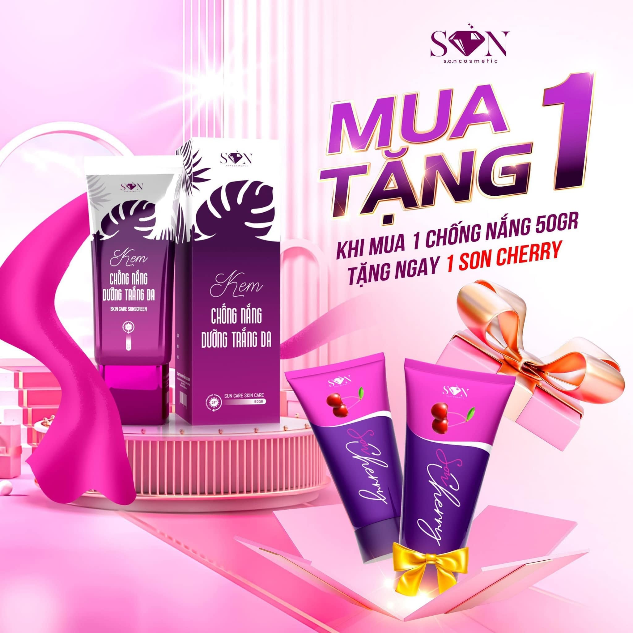Kem chống nắng Son Cosmetic Lớn Dưỡng Trắng Da 50g Kem chống nắng Son Cosmetic Lớn Dưỡng Trắng Da 50g