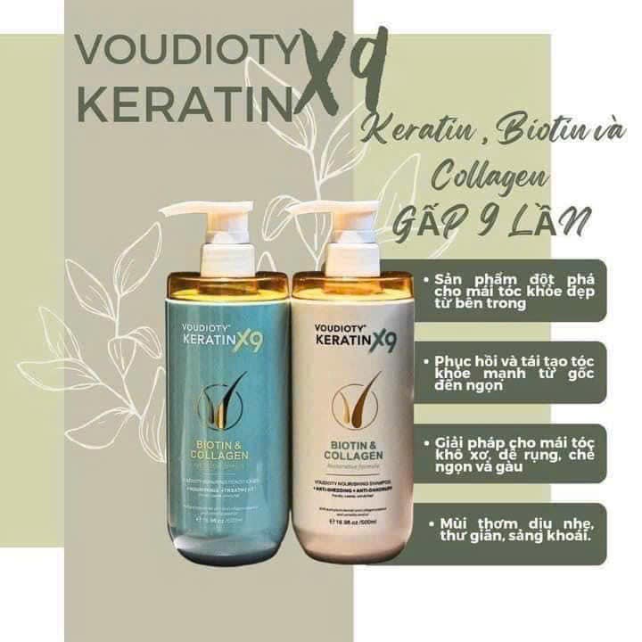 Combo Dầu Gội Xả Biotin Collagen Voudioty Keratin x9 Combo Dầu Gội Xả Biotin Collagen Voudioty Keratin x9