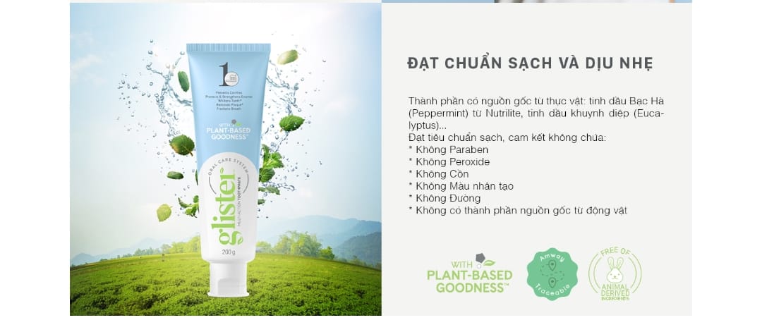 Kem Đánh Răng Amway Glister Phiên Bản Mới thân thiện hệ vi sinh khoang miệng chăm sóc nụ cười gia đình việt Kem Đánh Răng Amway Glister Phiên Bản Mới thân thiện hệ vi sinh khoang miệng chăm sóc nụ cười gia đình việt