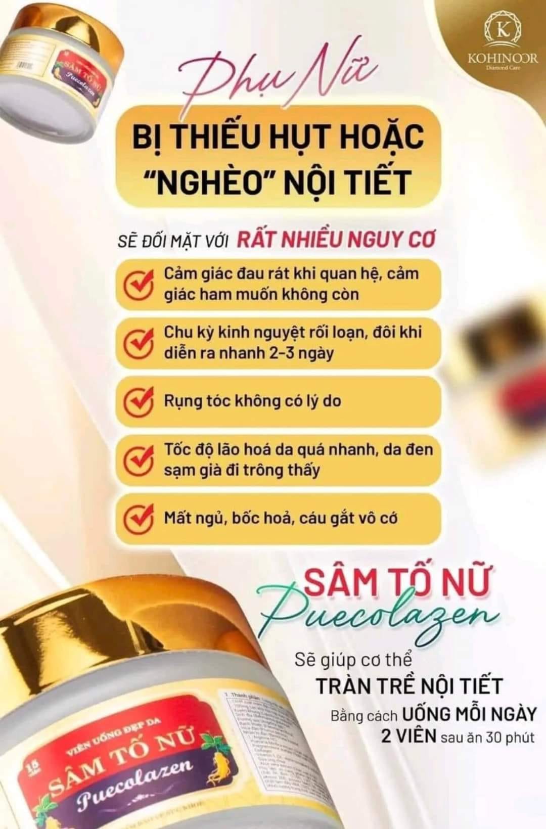 Sâm Tố Nữ Puecolazen bí mật vệ làn da không tuổi Sâm Tố Nữ Puecolazen bí mật vệ làn da không tuổi