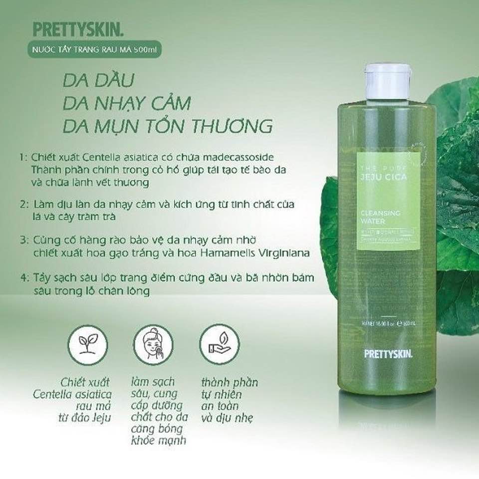 Nước Tẩy Trang Rau Má PrettySkin Nước Tẩy Trang Rau Má PrettySkin