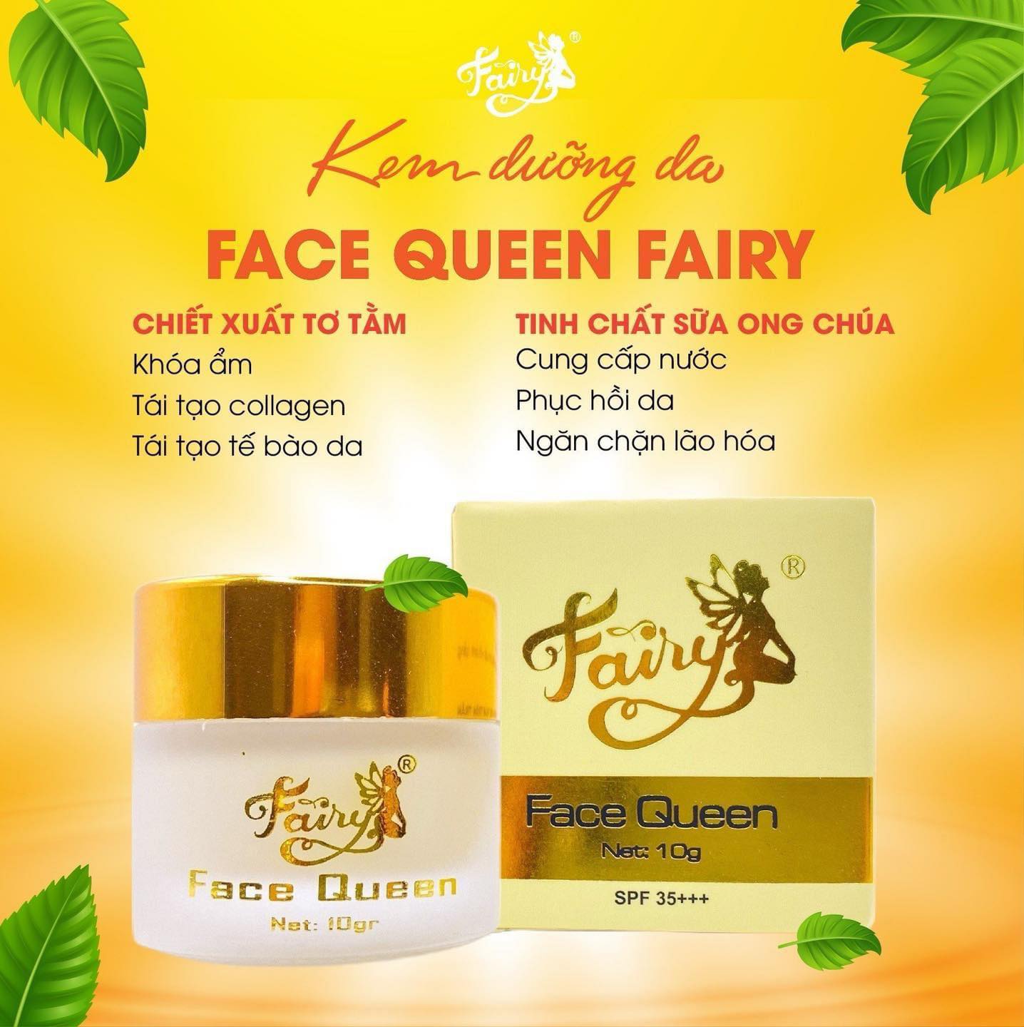Kem Face Queen Dưỡng Trắng Da Mặt Cao Cấp Fairy Cosmetics Phiên Bản Mini 10gr trắng hồng chỉ sau 3 tuần