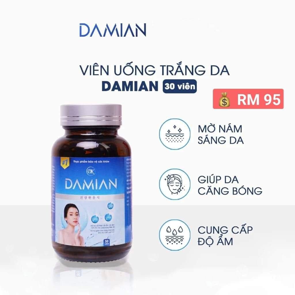 Viên uống trắng da Damian Phương pháp trắng da, mờ nám hiệu quả Viên uống trắng da Damian Phương pháp trắng da, mờ nám hiệu quả