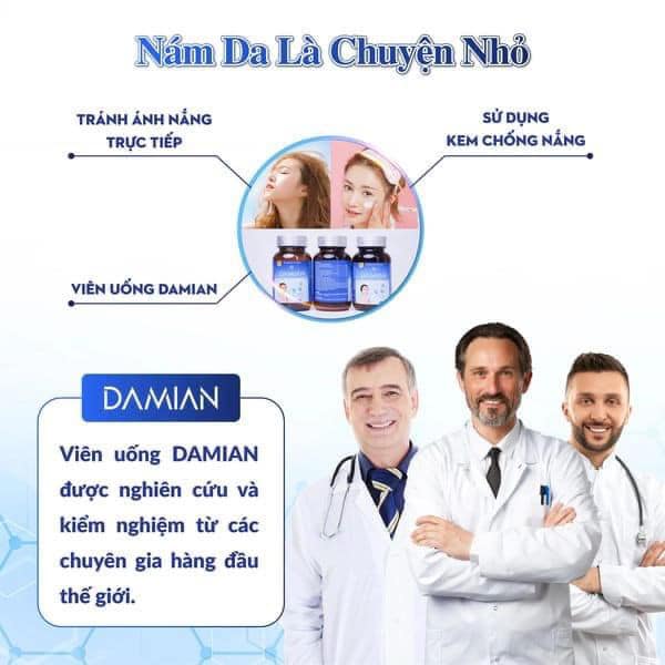 Viên uống trắng da Damian Phương pháp trắng da, mờ nám hiệu quả Viên uống trắng da Damian Phương pháp trắng da, mờ nám hiệu quả