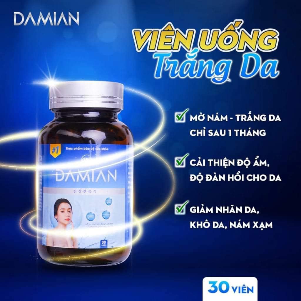Viên uống trắng da Damian Phương pháp trắng da, mờ nám hiệu quả Viên uống trắng da Damian Phương pháp trắng da, mờ nám hiệu quả