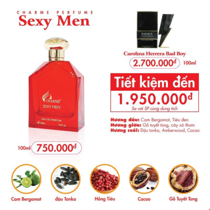 Nước Hoa Nam Charme Sexy Men 100ml Nước Hoa Nam Charme Sexy Men 100ml