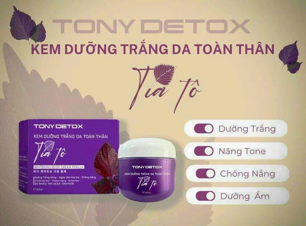 Kem Body Tía Tô Tony Detox Dưỡng Trắng Da Toàn Thân Kem Body Tía Tô Tony Detox Dưỡng Trắng Da Toàn Thân