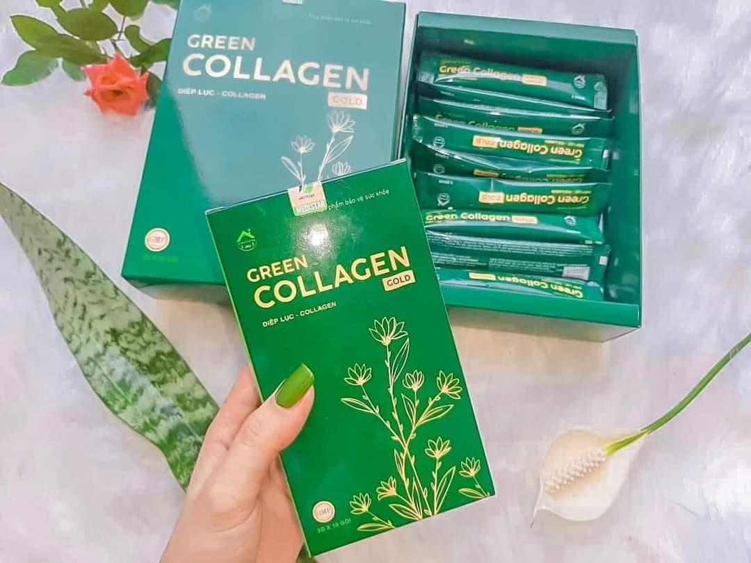 Diệp Lục Collagen Gold Hộp Lớn 30 Gói Green Family Diệp Lục Collagen Gold Hộp Lớn 30 Gói Green Family