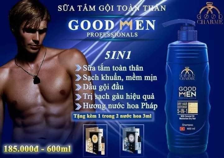 Sữa Tắm Gội Toàn Thân Cho Nam Good Men 600ml Blue Sữa Tắm Gội Toàn Thân Cho Nam Good Men 600ml Blue