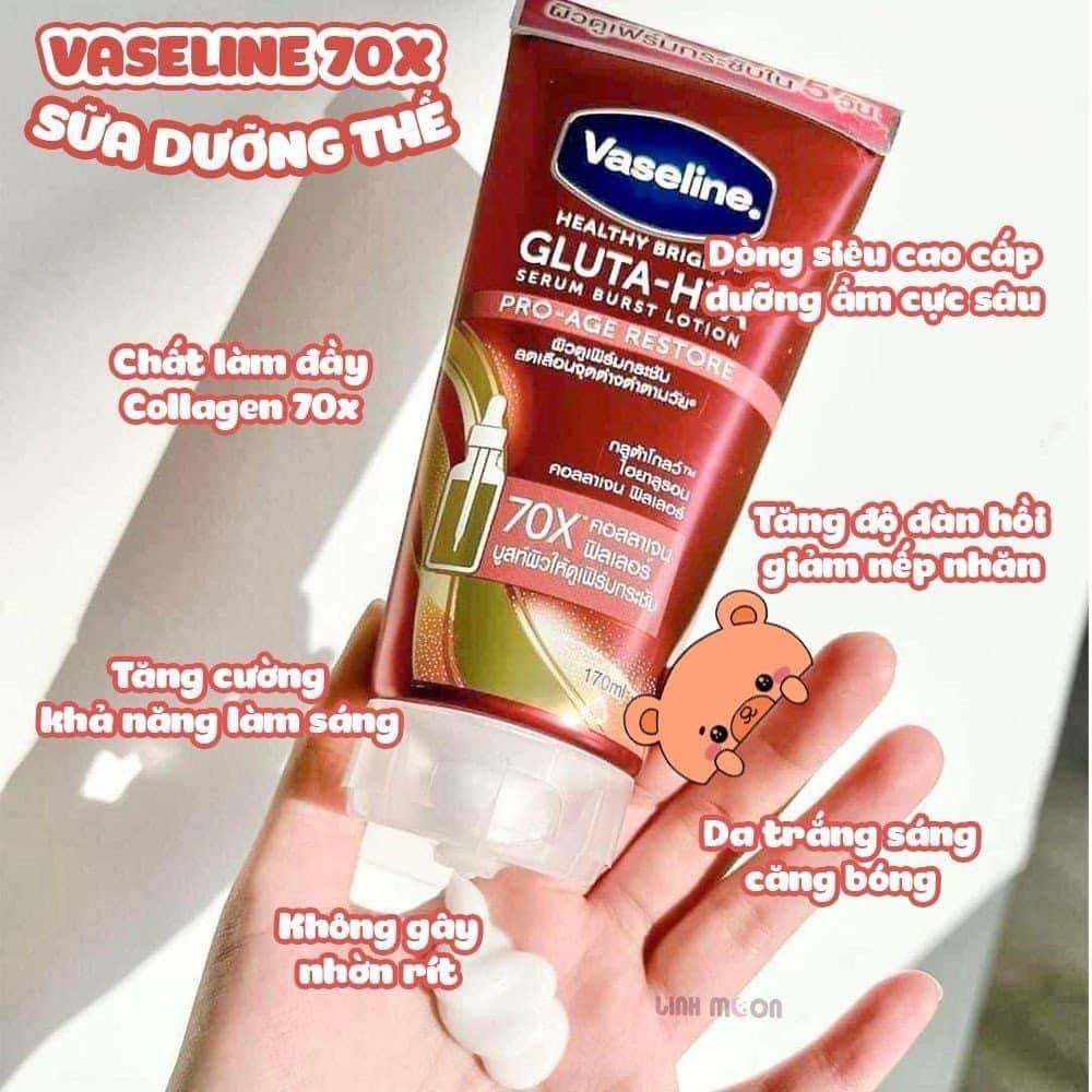 Sữa Dưỡng Thể Vaseline 70x Màu Đỏ Gluta Hya Serum Burst Lotion Pro Age Restore Thái Lan Sữa Dưỡng Thể Vaseline 70x Màu Đỏ Gluta Hya Serum Burst Lotion Pro Age Restore Thái Lan