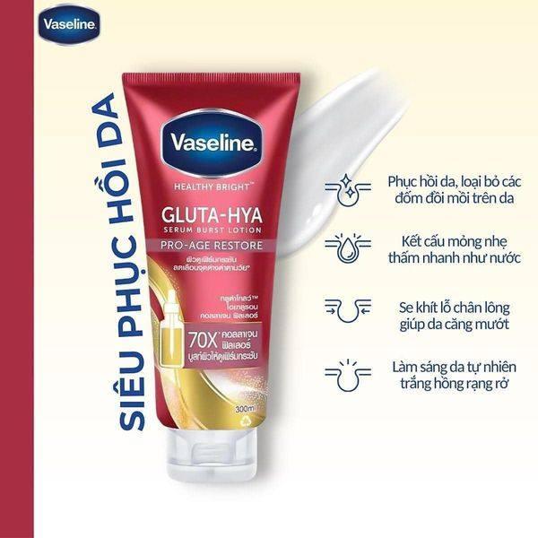 Sữa Dưỡng Thể Vaseline 70x Màu Đỏ Gluta Hya Serum Burst Lotion Pro Age Restore Thái Lan Sữa Dưỡng Thể Vaseline 70x Màu Đỏ Gluta Hya Serum Burst Lotion Pro Age Restore Thái Lan
