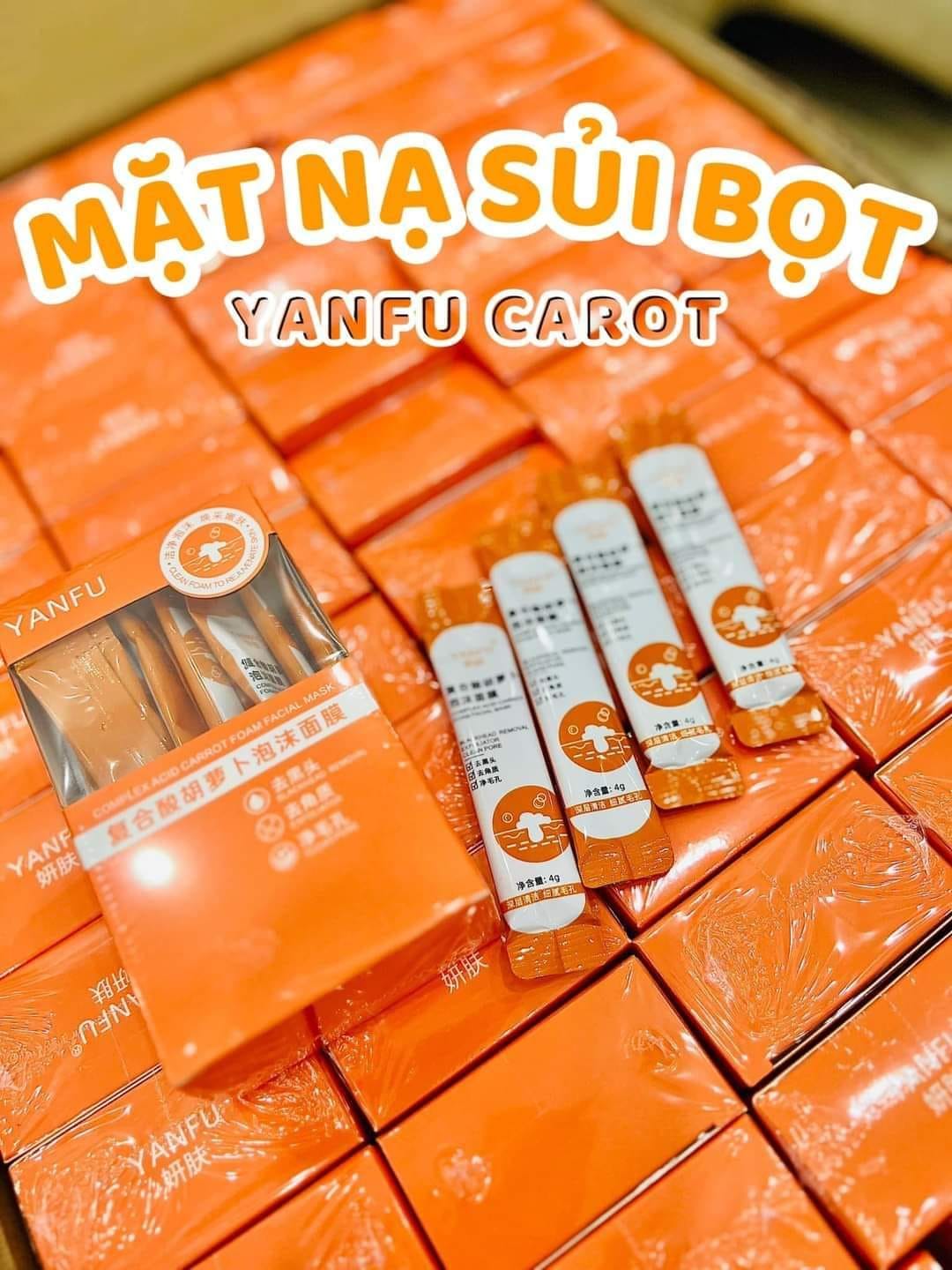 Hộp 12 Mặt Nạ Cà Rốt Sủi Bọt Yanfu Làm sạch sâu bổ sung độ ẩm giúp da sáng khỏe Hộp 12 Mặt Nạ Cà Rốt Sủi Bọt Yanfu Làm sạch sâu bổ sung độ ẩm giúp da sáng khỏe