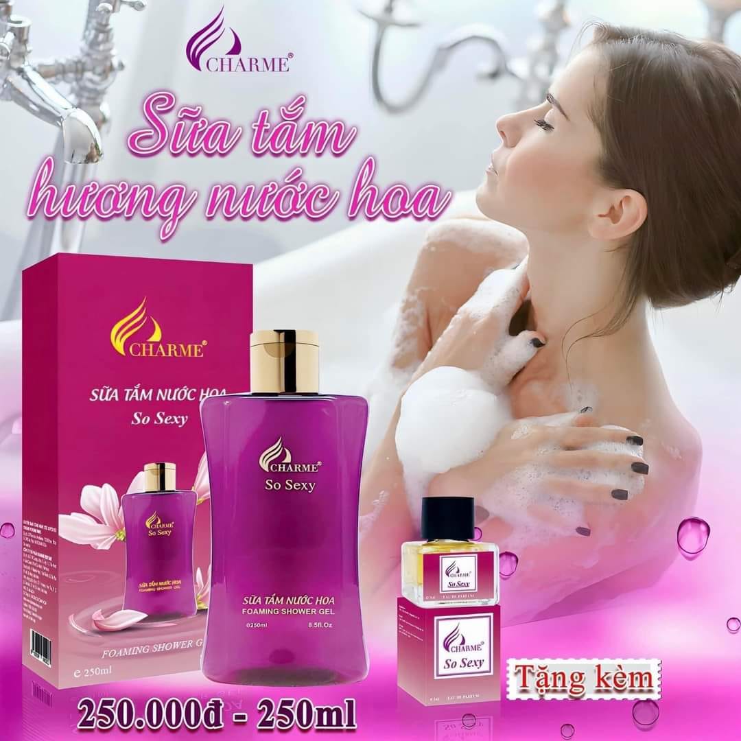 Sữa Tắm Nước Hoa Charme So Sexy 250ml đã thơm lại còn mịn Sữa Tắm Nước Hoa Charme So Sexy 250ml đã thơm lại còn mịn