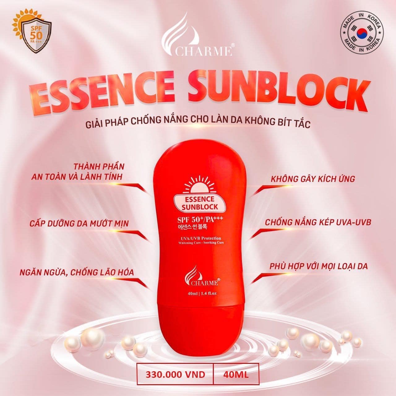 Kem Chống Nắng Hàn Quốc Charme Essence Sunblock 40ml