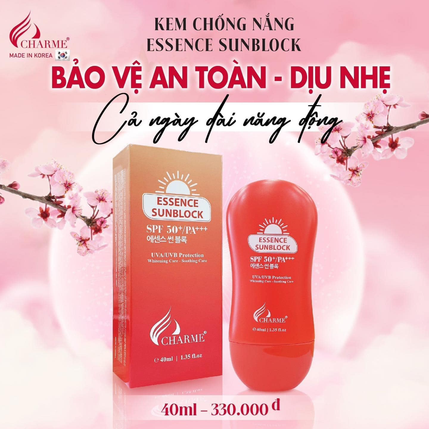 Kem Chống Nắng Hàn Quốc Charme Essence Sunblock 40ml Kem Chống Nắng Hàn Quốc Charme Essence Sunblock 40ml