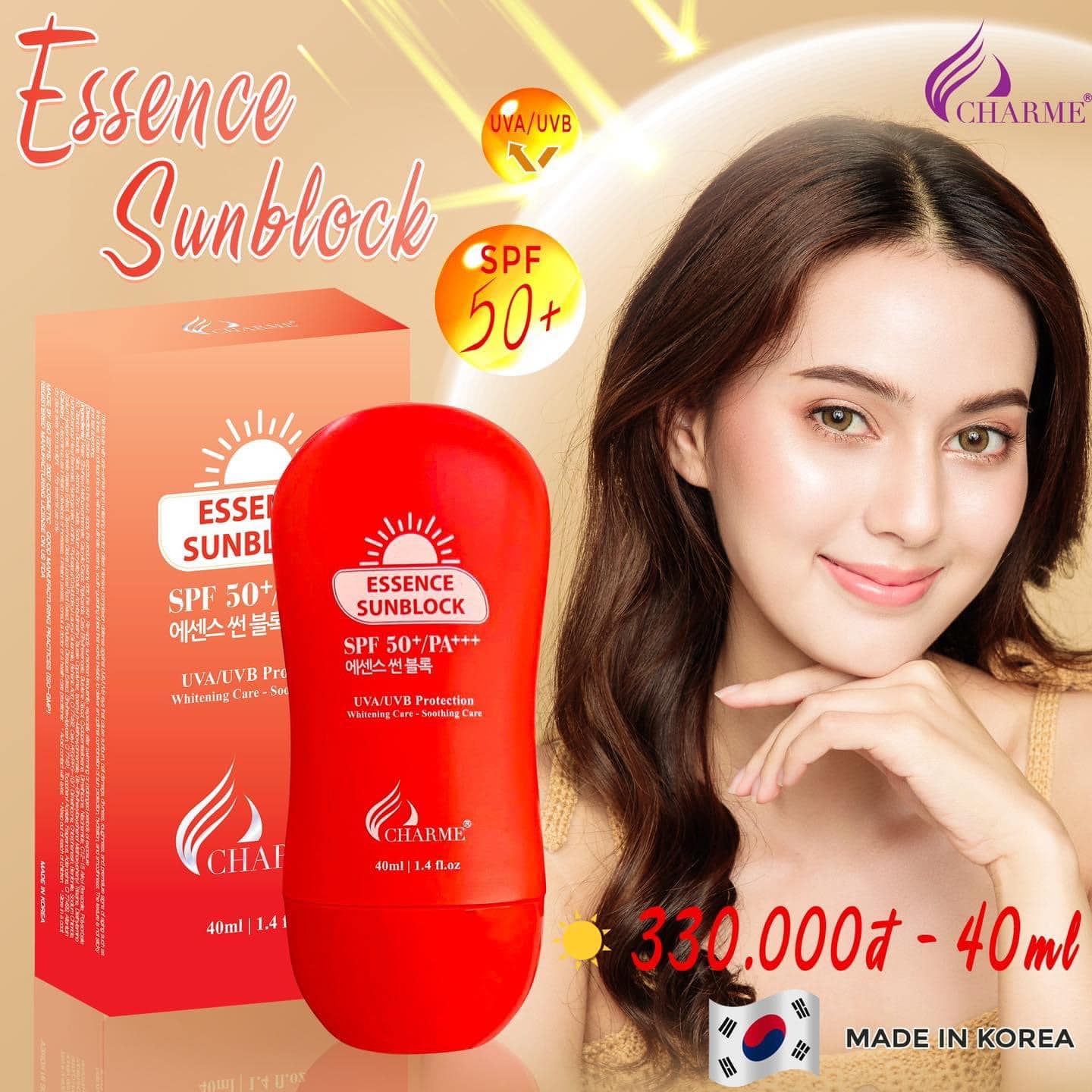 Kem Chống Nắng Hàn Quốc Charme Essence Sunblock 40ml Kem Chống Nắng Hàn Quốc Charme Essence Sunblock 40ml