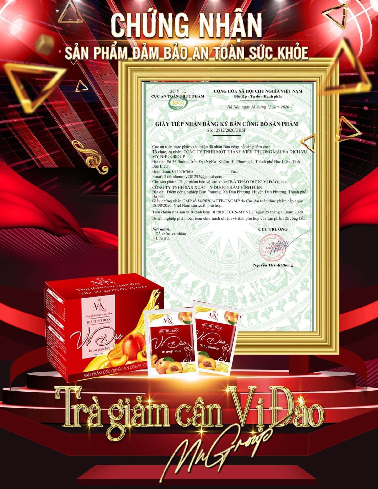 Trà Giảm Cân Vị Đào Mỹ Phẩm Đông Anh