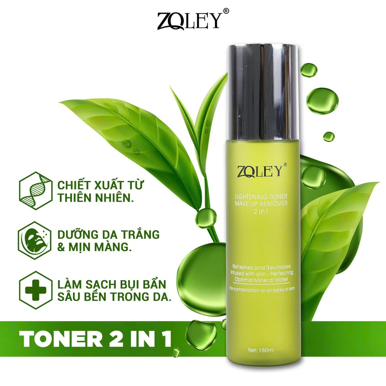 Nước Tẩy Trang Cấp Ẩm Trà Xanh 2IN1 Zoley Toner Xịn Xò Nhất Của Năm Nước Tẩy Trang Cấp Ẩm Trà Xanh 2IN1 Zoley Toner Xịn Xò Nhất Của Năm