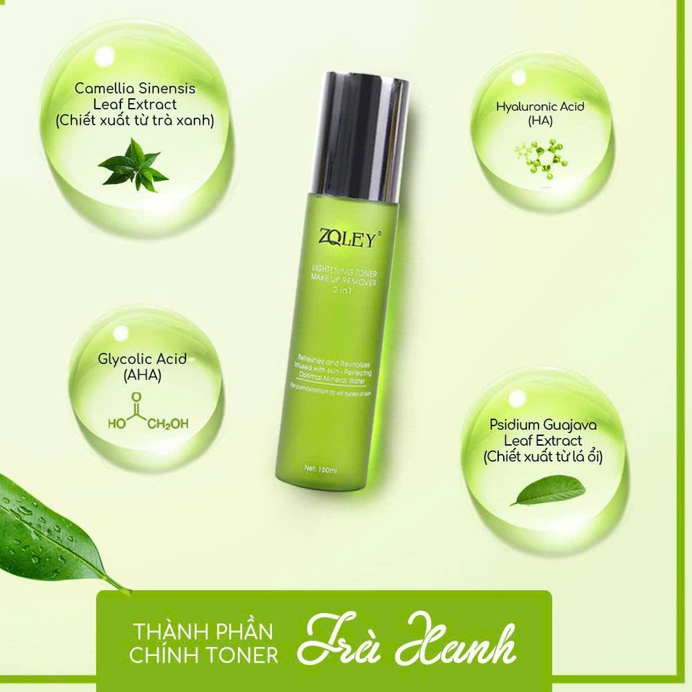 Nước Tẩy Trang Cấp Ẩm Trà Xanh 2IN1 Zoley Toner Xịn Xò Nhất Của Năm Nước Tẩy Trang Cấp Ẩm Trà Xanh 2IN1 Zoley Toner Xịn Xò Nhất Của Năm