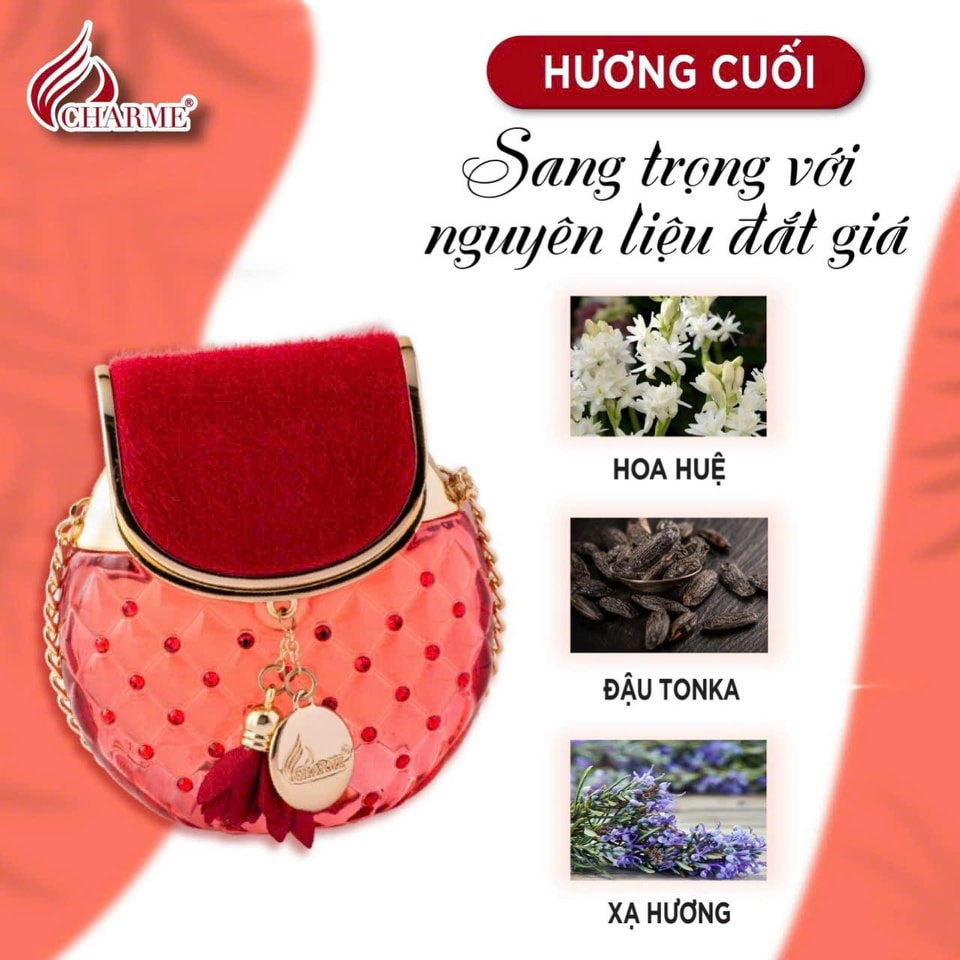 Nước Hoa Charme Nữ Hình Túi Xách Chai Đỏ Charme Hd 65ml Phong cách Quyến rũ Gợi cảm Hiện đại