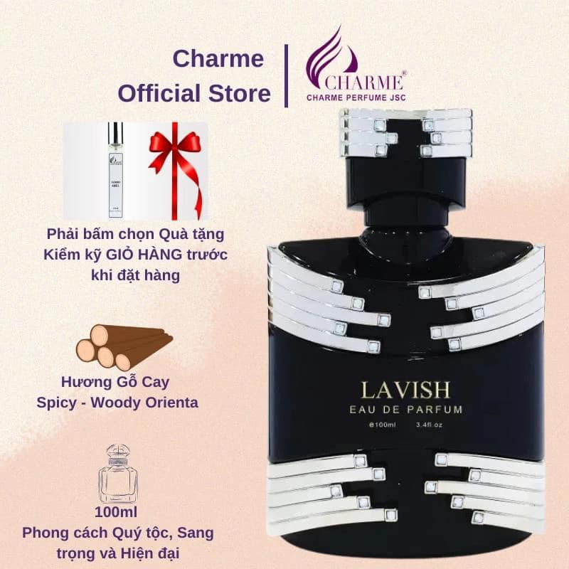 Nước hoa Charme Lavish dành cho nam từ 18 tuổi trở lên mang phong cách quý tộc người giàu sang Nước hoa Charme Lavish dành cho nam từ 18 tuổi trở lên mang phong cách quý tộc người giàu sang